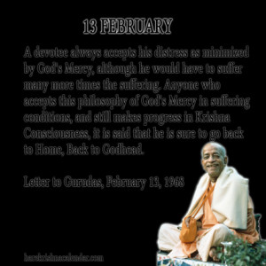 ... quotes of Srila Prabhupada, which he spock in the month of February