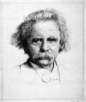 Edvard Grieg drawn portrait