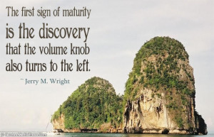 The first sign of maturity is the discovery that the volume knob also ...