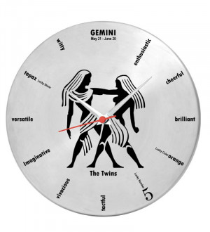 Gemini Sign Quotes Gemini Zodiac Sign Clock
