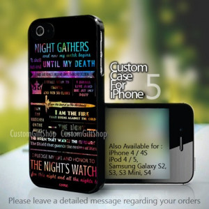 Game Of Thrones Quotes Lannister Stark iPhone 5,5s,5c (Leave a Note)