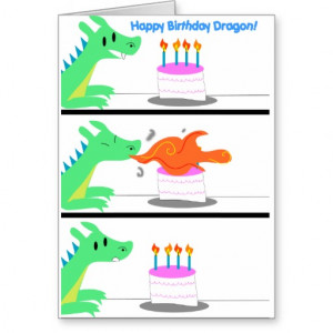 Dragon Birthday card Funny!