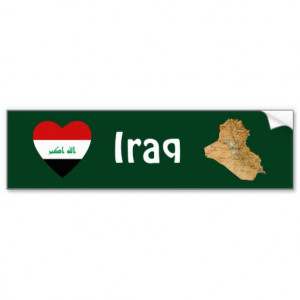 Iraq Flag Heart Map Bumper...