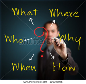 business man analyzing problem and root cause by writing question what ...