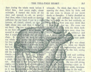 ... Heart Image Printed on Page of The TELL-TALE HEART by Edgar Allan Poe