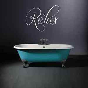 Relax-Bathroom-Vinyl-Wall-Art-Quote-Decal-Sticker-Chill-Out-Living ...