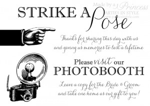 Photobooth for Guest Book Wedding Reception Sign