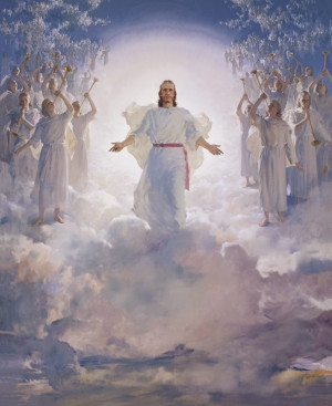jesus christ in heaven looking down