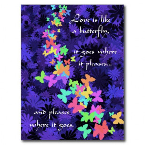Butterfly Love/Colorful-Quote Post Cards