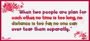 When two people are plan for each other, no time is too long, no ...