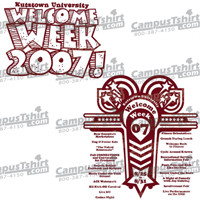Welcome Week ideas for printed t shirts, sweatshirts and apparel:
