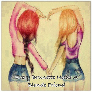 Every brunette needs a blonde best friend frame
