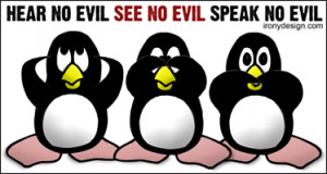 Hear no evil, See no evil, Speak no evil. - With 3 Cute Penguins.