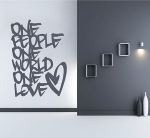 One Love quote decal for housewares by decalSticker on Etsy, $58.90