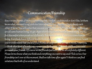 Communication and Friendship