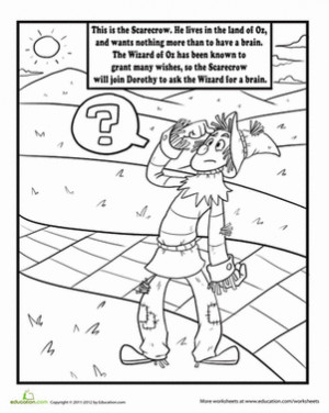 Second Grade Fairy Tales Worksheets: Wizard of Oz Coloring Page: The ...