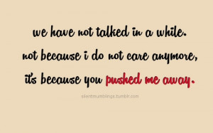 quotes about being pushed away