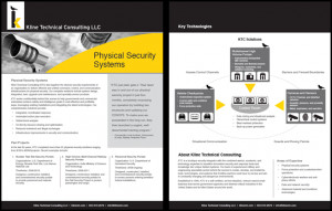 Kline Physical Security Systems 2-page flyer featuring unique design,