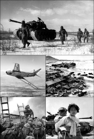 montage of a distant war. (U.S. Government)