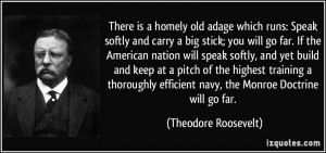 ... efficient navy, the Monroe Doctrine will go far. - Theodore Roosevelt