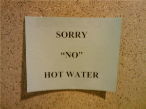 little hot water may be available