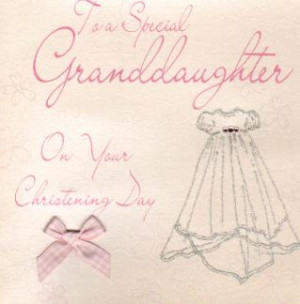 Image for Special Granddaughter Christening Handmade Christening Card