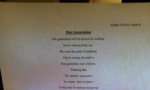 8th Grade Boy Writes Unbelievably Wise Poem Filed Under news , social ...