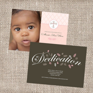 Christian Baby Dedication Christening Photo Invitation - Baby Girl ...