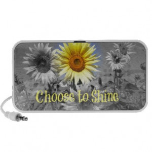 Inspirational Choose to Shine Quote with Sunflower Portable Speakers