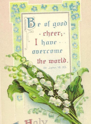 Lily of the Valley and Bible Quote on Vintage Easter Postcard - Be of ...