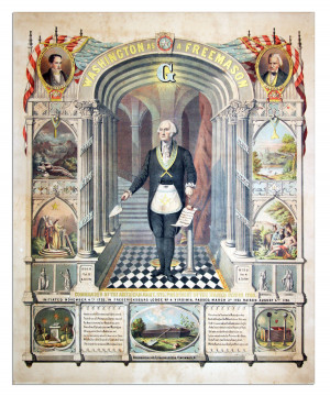 George Washington Freemason Lithograph