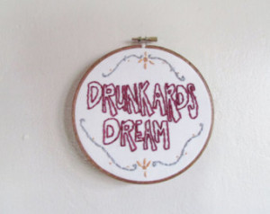 ... Drunkard's Dream hoop ... o ne of a kind, The Band embroidery hoop