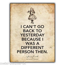 ... WALL PLAQUE Alice's Adventures in Wonderland Lewis Carroll Quote art