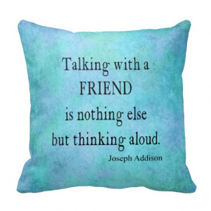 Vintage Aqua Teal Blue Addison Friendship Quote Pillows