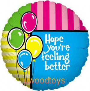 Feeling better helium balloon in a box