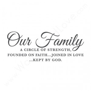 Our Family: Faith Love God Quote
