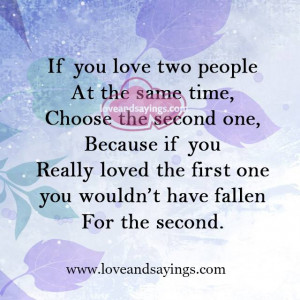 If You Love two People at the same time