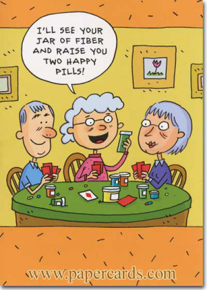 Senior Poker (1 card/1 envelope) Oatmeal Studios Funny Birthday Card ...