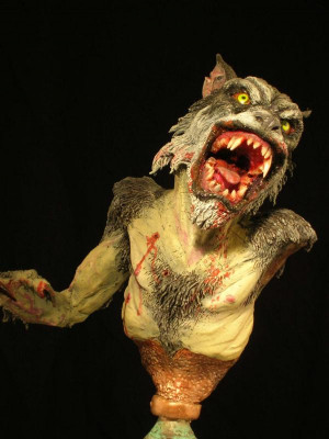 werewolf sculpture by Micky Betts