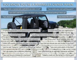 Jeep Wrangler Funny Quotes You know you're a jeep wrangler owner when ...
