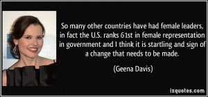 have had female leaders, in fact the U.S. ranks 61st in female ...