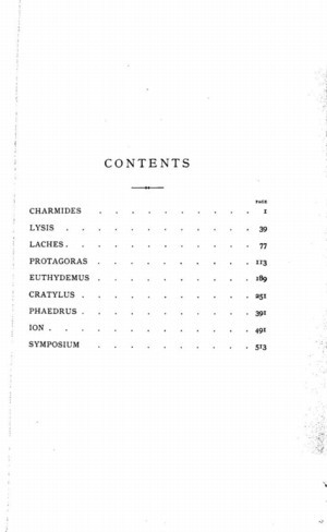Plato, The Dialogues of Plato, vol. 1 (Charmides, Lysis, Laches ...