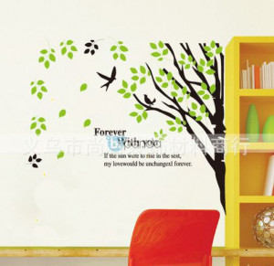 With Bird Fly Wall Decal/Love Forever Quotes/Removable Wall Quotes ...