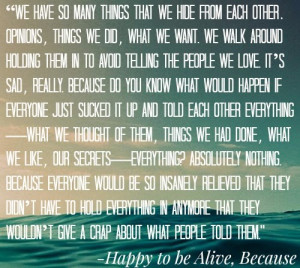 Quotes from Happy to be Alive, Because.