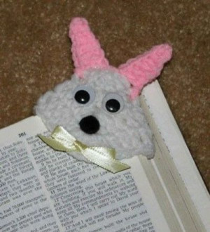 Snuggly Bunny Corner Bookmark free crochet pattern