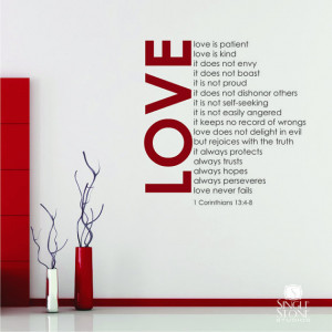 Love Is Patient (Love Chapter) Wall Decal Quote - Vinyl Text Wall ...