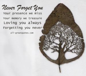 In Loving Memory Cards – Your presence we miss. Your memory we ...