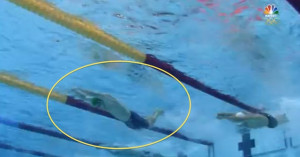 ... breaststroke pullouts. Replays show Van der Burgh took three on the