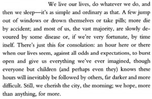 Michael Cunningham, The Hours - My favorite part of the book
