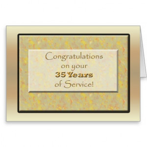 Employee 35 Years of Service or Anniversary Cards